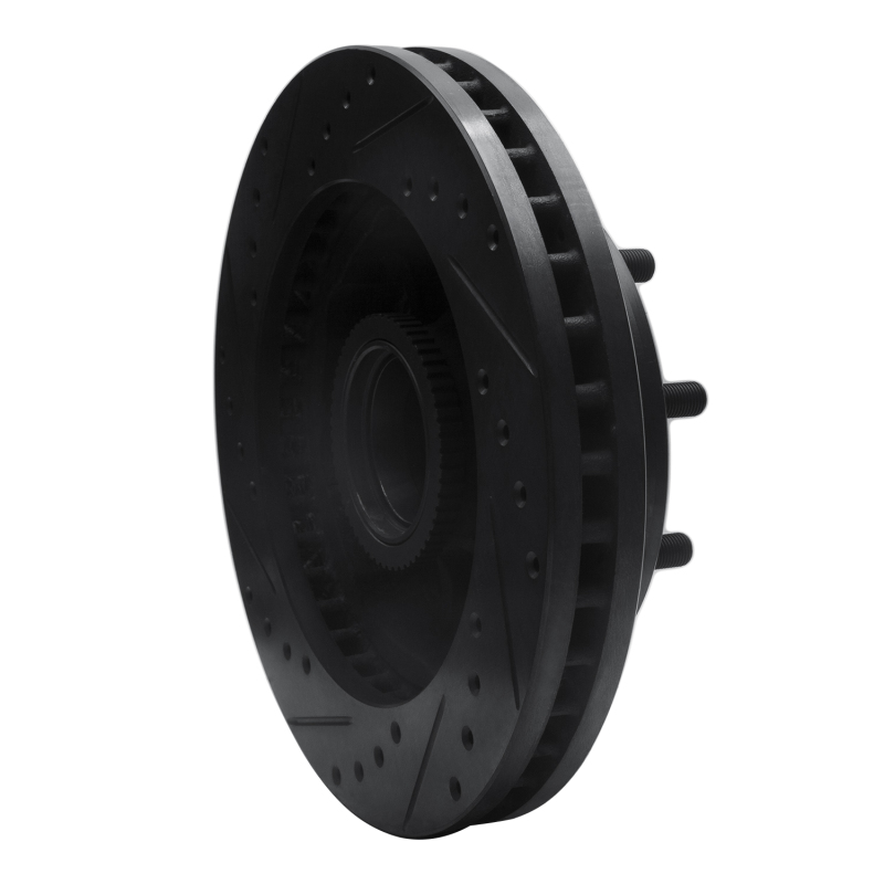 Chevrolet Express 3500 Brake Rotor (1) - Front Right - R1 Concepts - Drilled & Slotted - Black - `01-`02